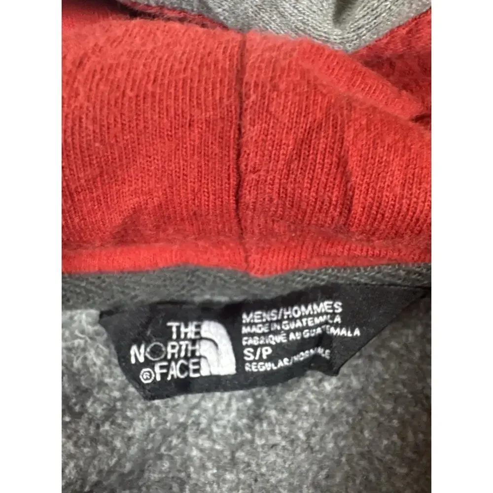 The North Face Hoodie Men’s Small Gray Red Logo Pullover